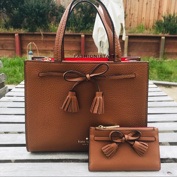 NWT kate spade hayes Satchel ginger wallet set bag - Picture 7 of 8